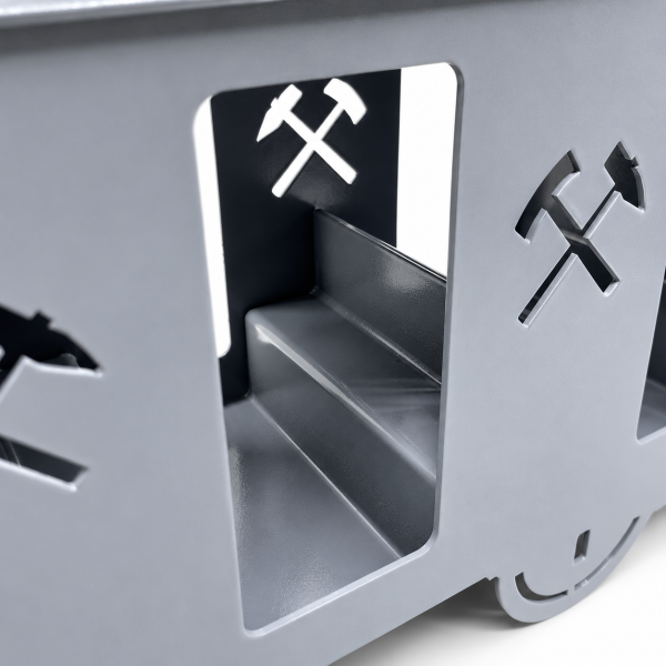 Erzrevier Mannschaftswagen aus Metall | Mannschaftshunt & Mannschaftslore – Grau